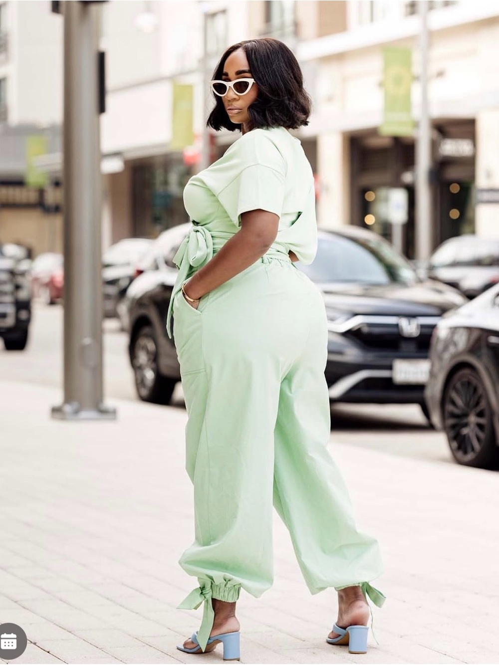 The Drop x @Jalisaevaughn Collab Green Ankle Tie Wide Leg Balloon Pants XL NWT - Picture 5 of 10